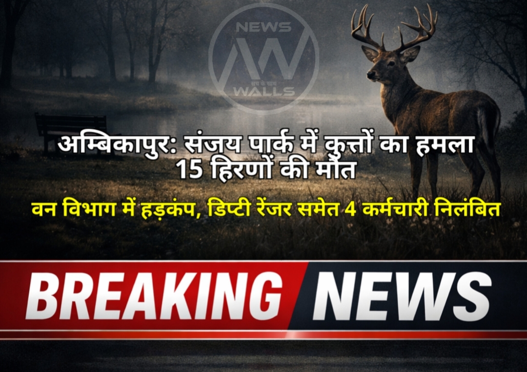वन विभाग की लापरवाही संजय पार्क 15 हिरणों के मौत मामले में डिप्टी रेंजर समेत 4 कर्मचारी निलंबित..